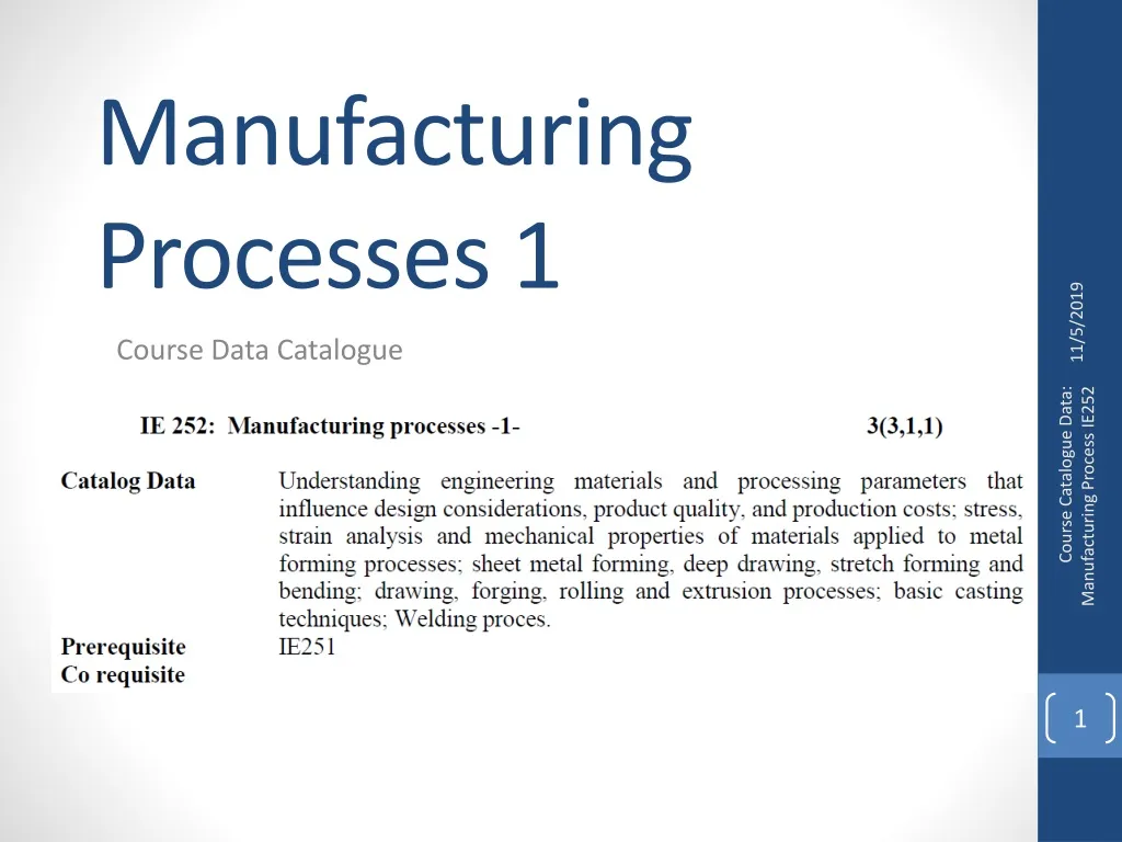 manufacturing processes 1 n.
