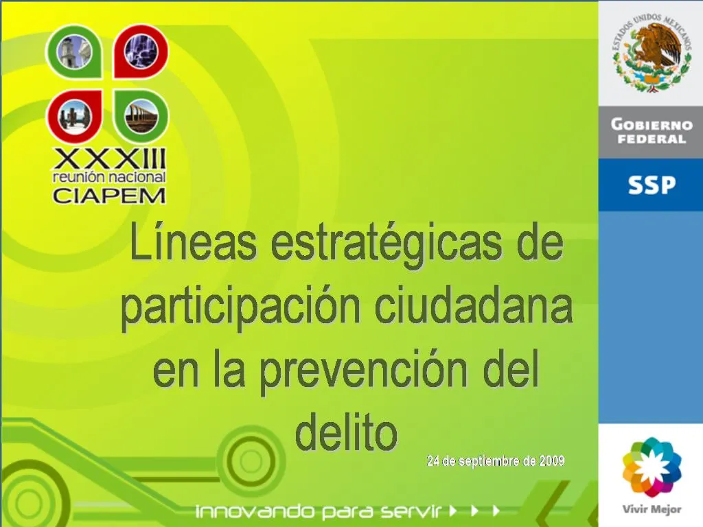 PPT L Neas Estrat Gicas De Participaci N Ciudadana En La Prevenci N 