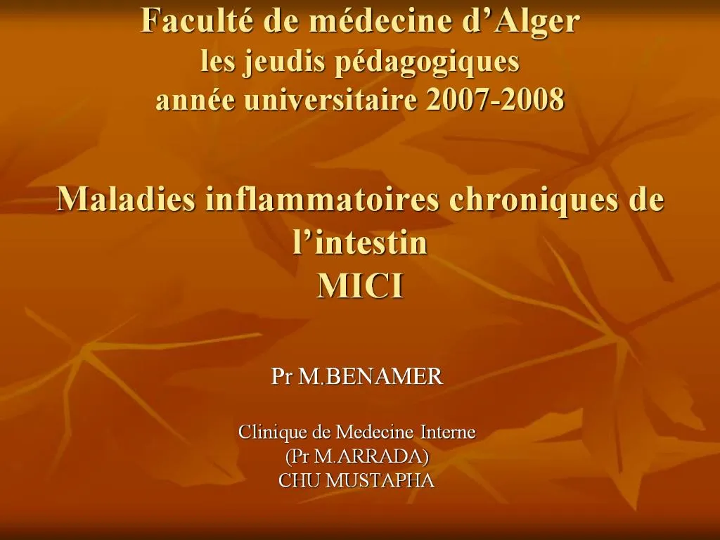 PPT - Facult De M Decine D Alger Les Jeudis P Dagogiques Ann E ...