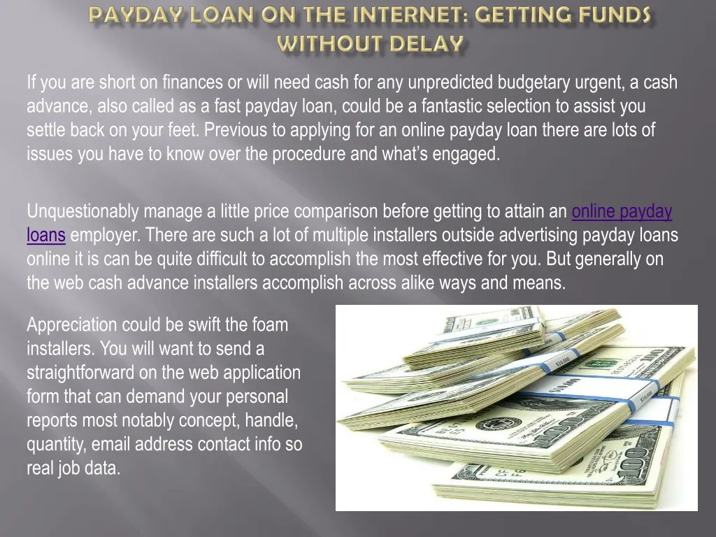 payday loan on the internet getting funds without delay n.
