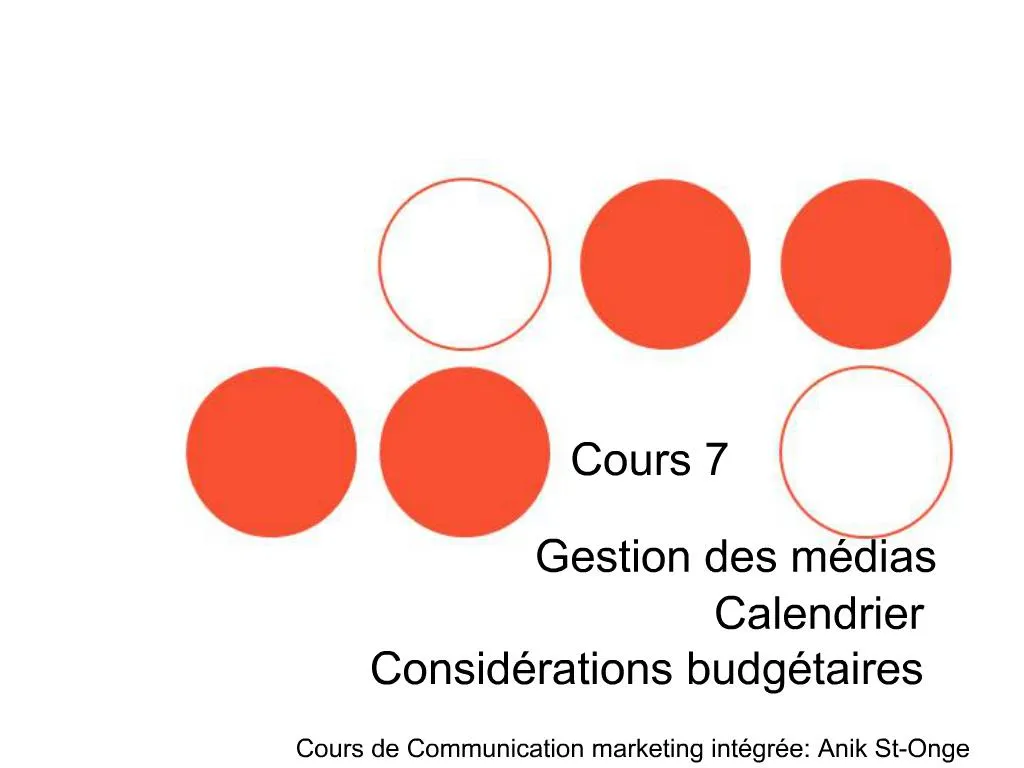 PPT - Gestion Des M Dias Calendrier Consid Rations Budg Taires ...