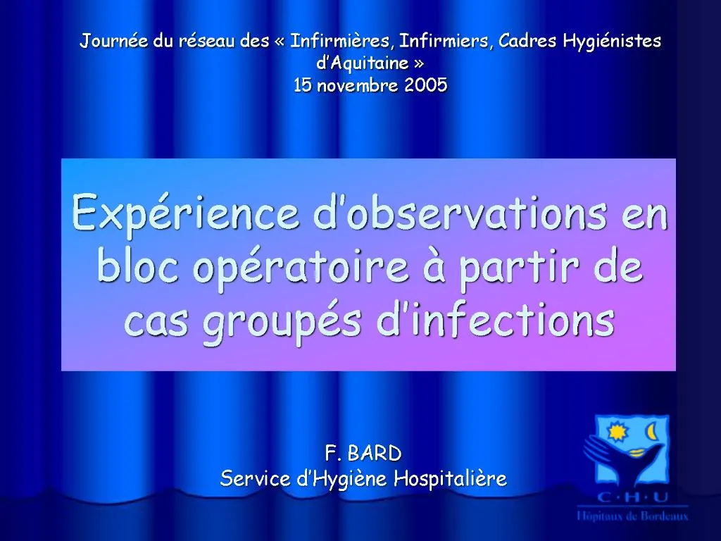 Ppt Exp Rience D Observations En Bloc Op Ratoire Partir De Cas Group S D Infections Powerpoint Presentation Id