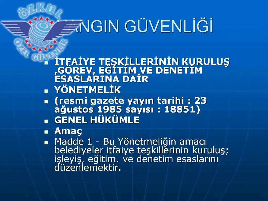 PPT - YANGIN G VENLIGI PowerPoint Presentation, free download - ID:939567