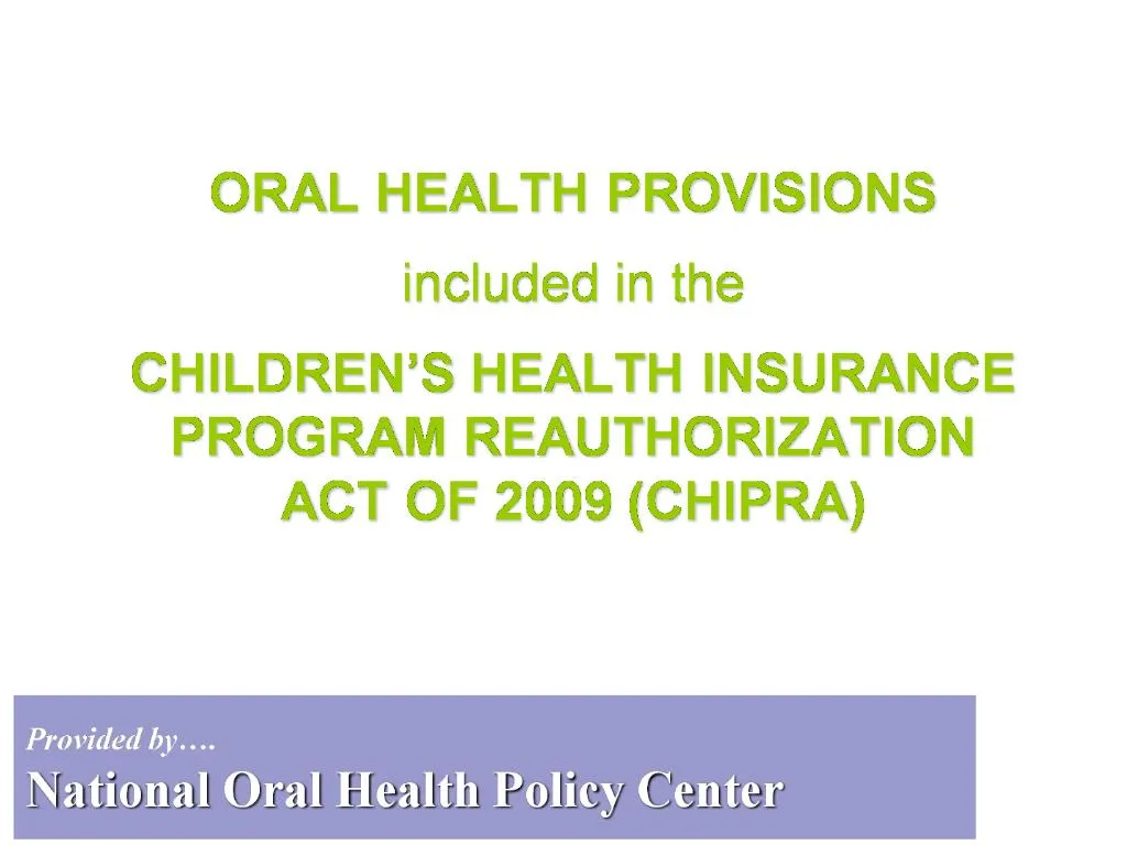 Ppt Provided By National Oral Health Policy Center Powerpoint Presentation Id940193 8008