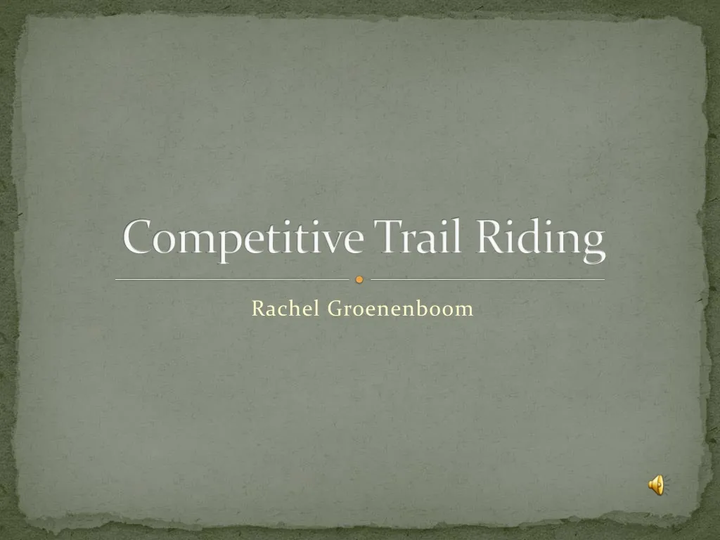 competitive trail riding n.