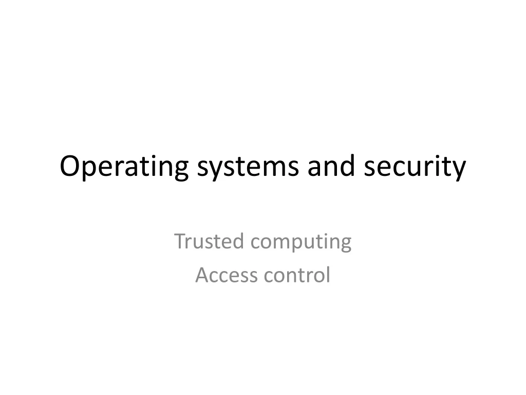 operating systems and security n.