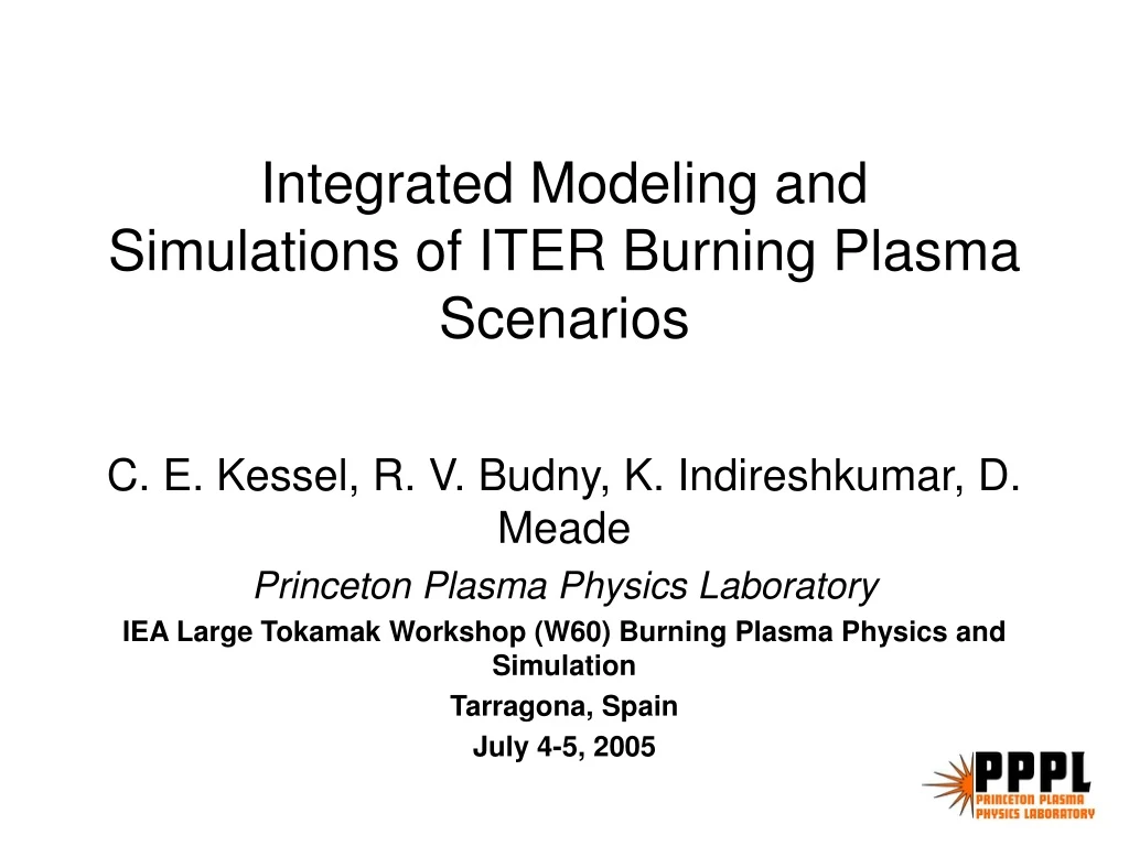 integrated modeling and simulations of iter burning plasma scenarios n.
