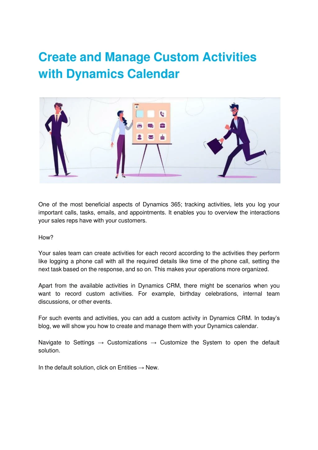 create and manage custom activities with dynamics calendar n.