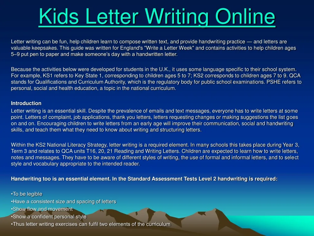 kids letter writing online n.