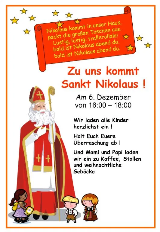 PPT Nikolaus kommt in unser Haus, packt die gro en Taschen aus
