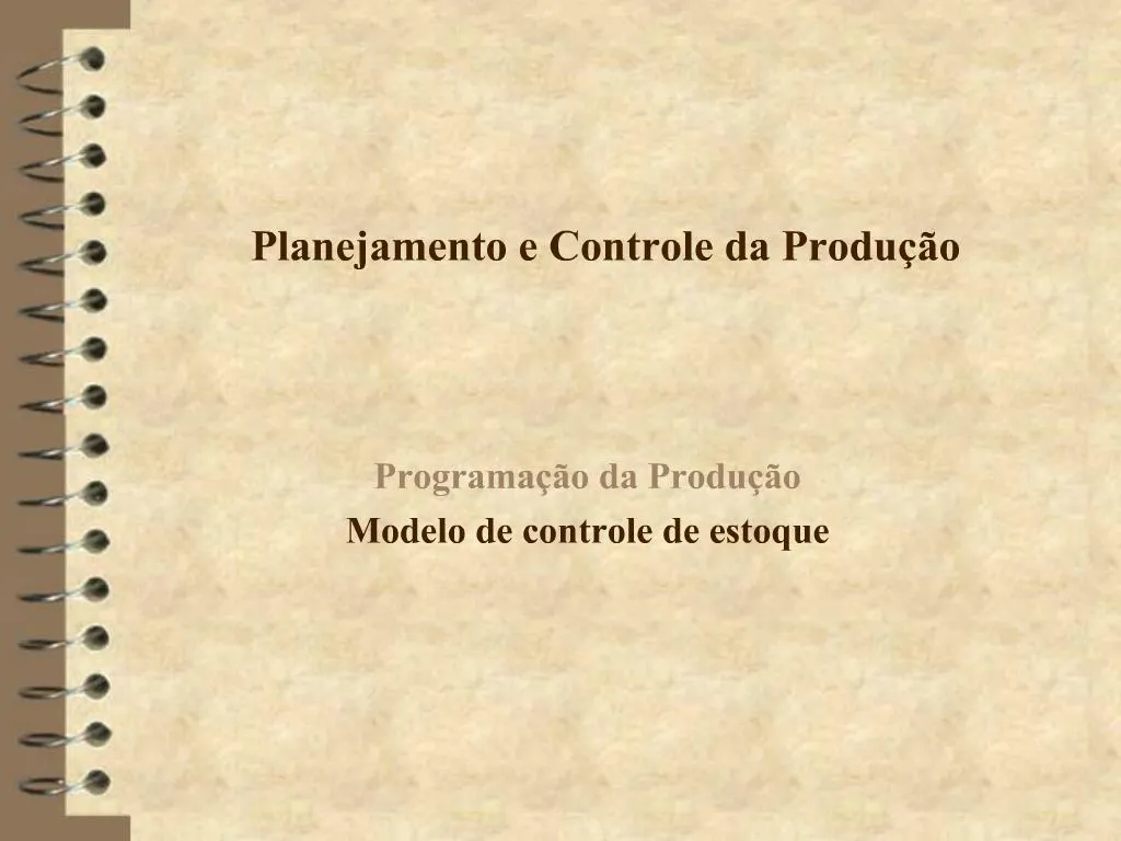 PPT - Planejamento E Controle Da Produ O PowerPoint Presentation, Free ...