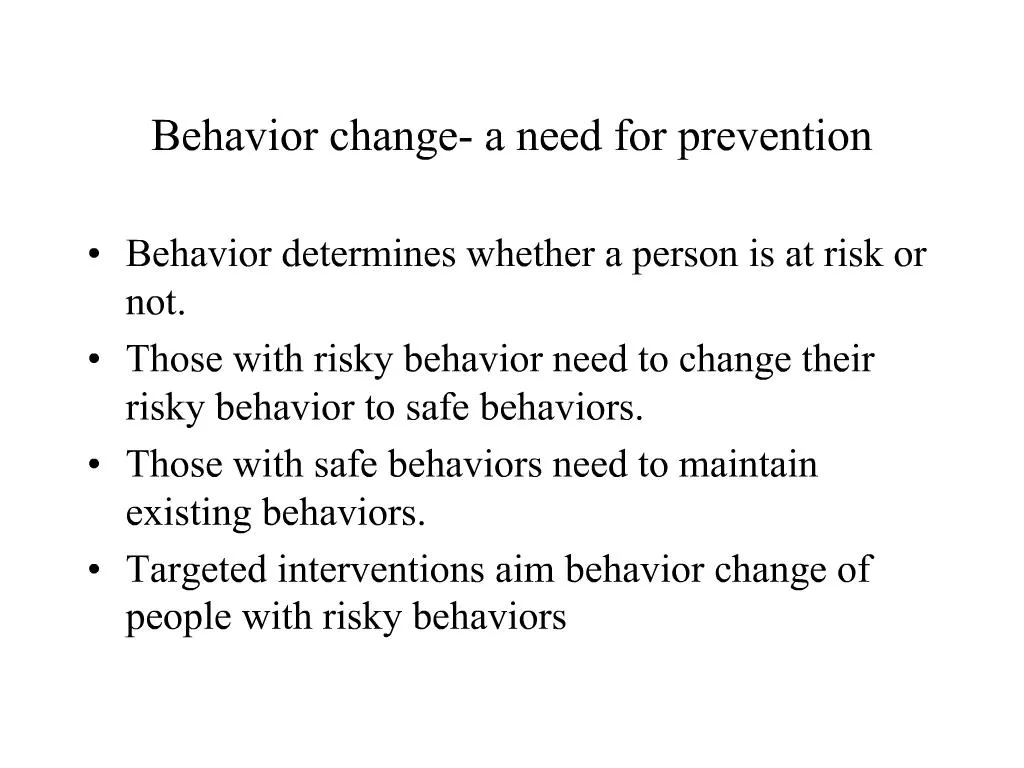 Ppt Behavior Change A Need For Prevention Powerpoint Presentation