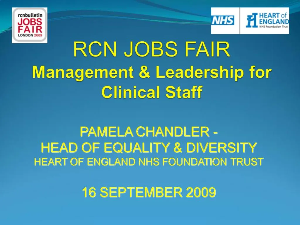 PPT RCN JOBS FAIR Management Leadership for Clinical Staff PowerPoint