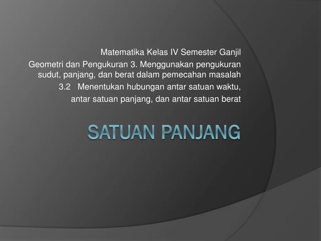 Ppt Materi Satuan Panjang Powerpoint Presentation Free Download