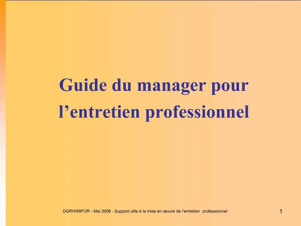 presentation entretien manager