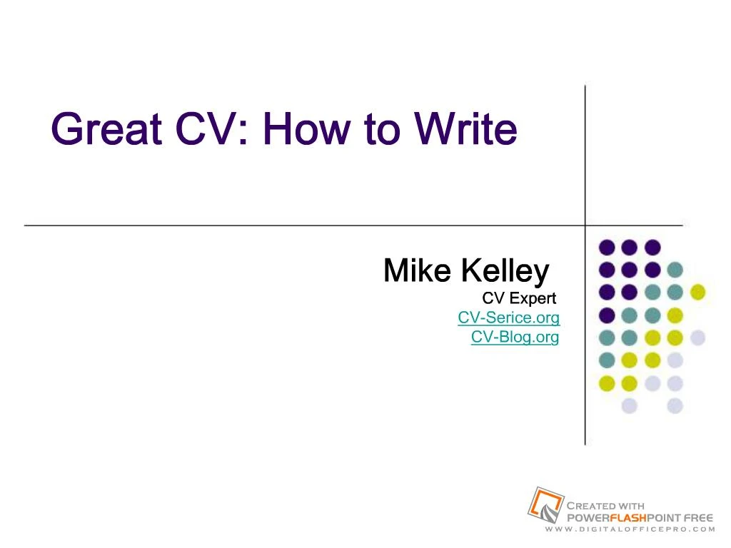 how to write a cv presentation