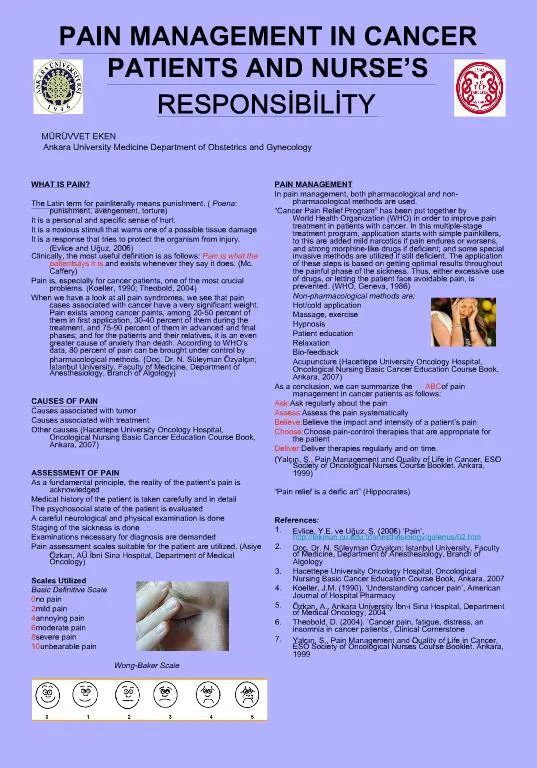 PPT - PAIN MANAGEMENT IN CANCER PATIENTS AND NURSE S RESPONSIBILITY ...