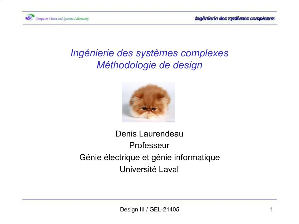 PPT - Ing Nierie Des Syst Mes Complexes M Thodologie De Design ...