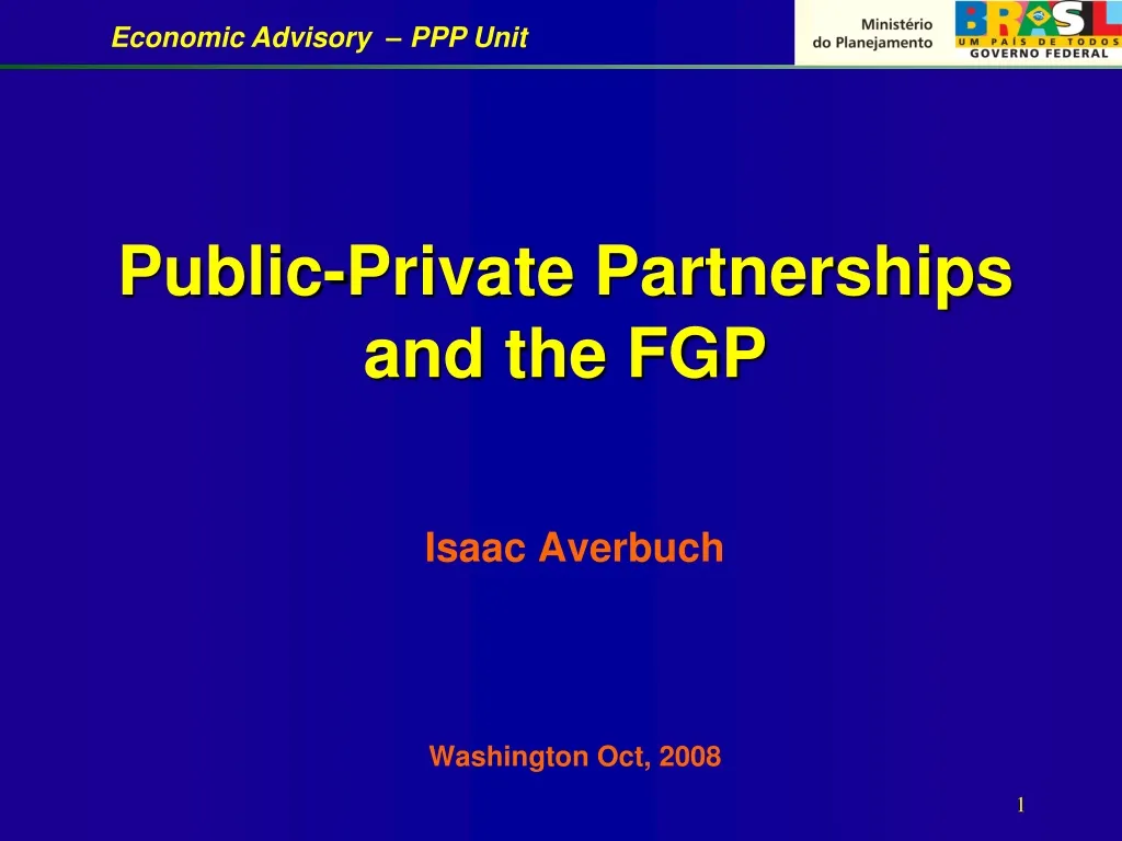 public private partnerships and the fgp n.