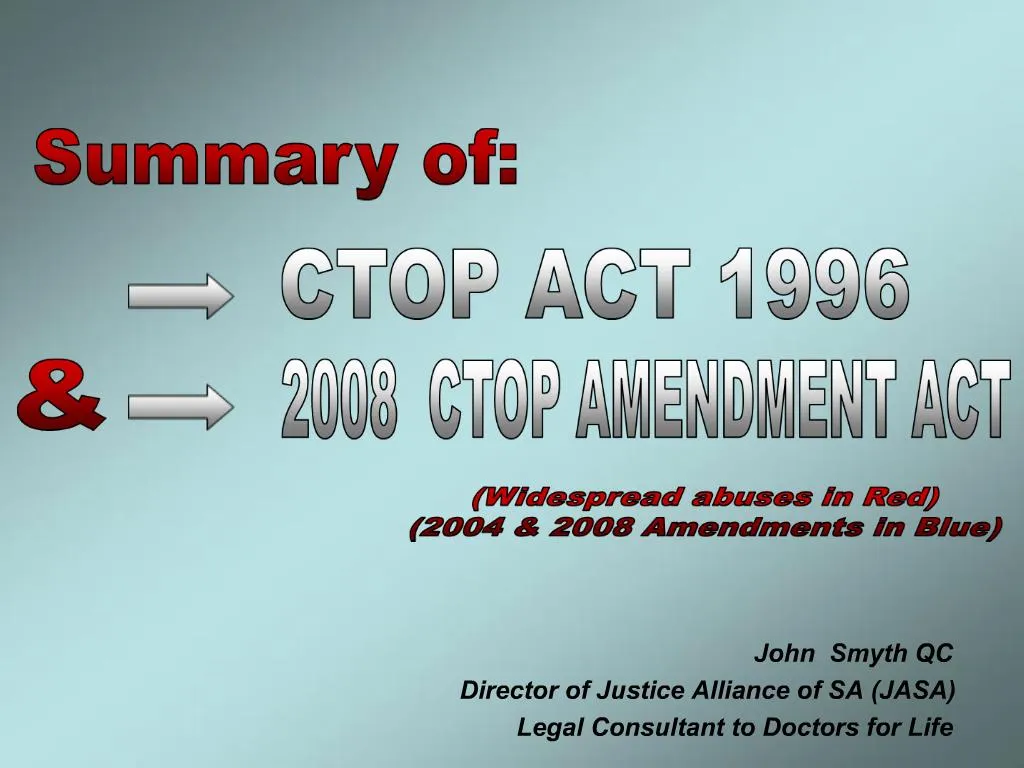 Ppt Ctop Act 1996 Powerpoint Presentation Free Download Id