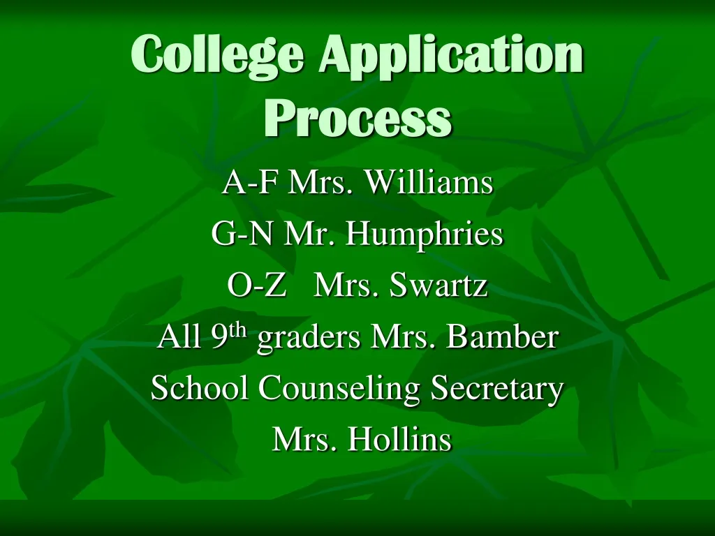 PPT - College Application Process PowerPoint Presentation, Free ...