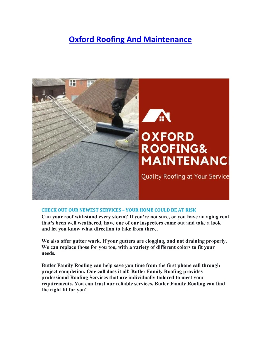 oxford roofing and maintenance n.