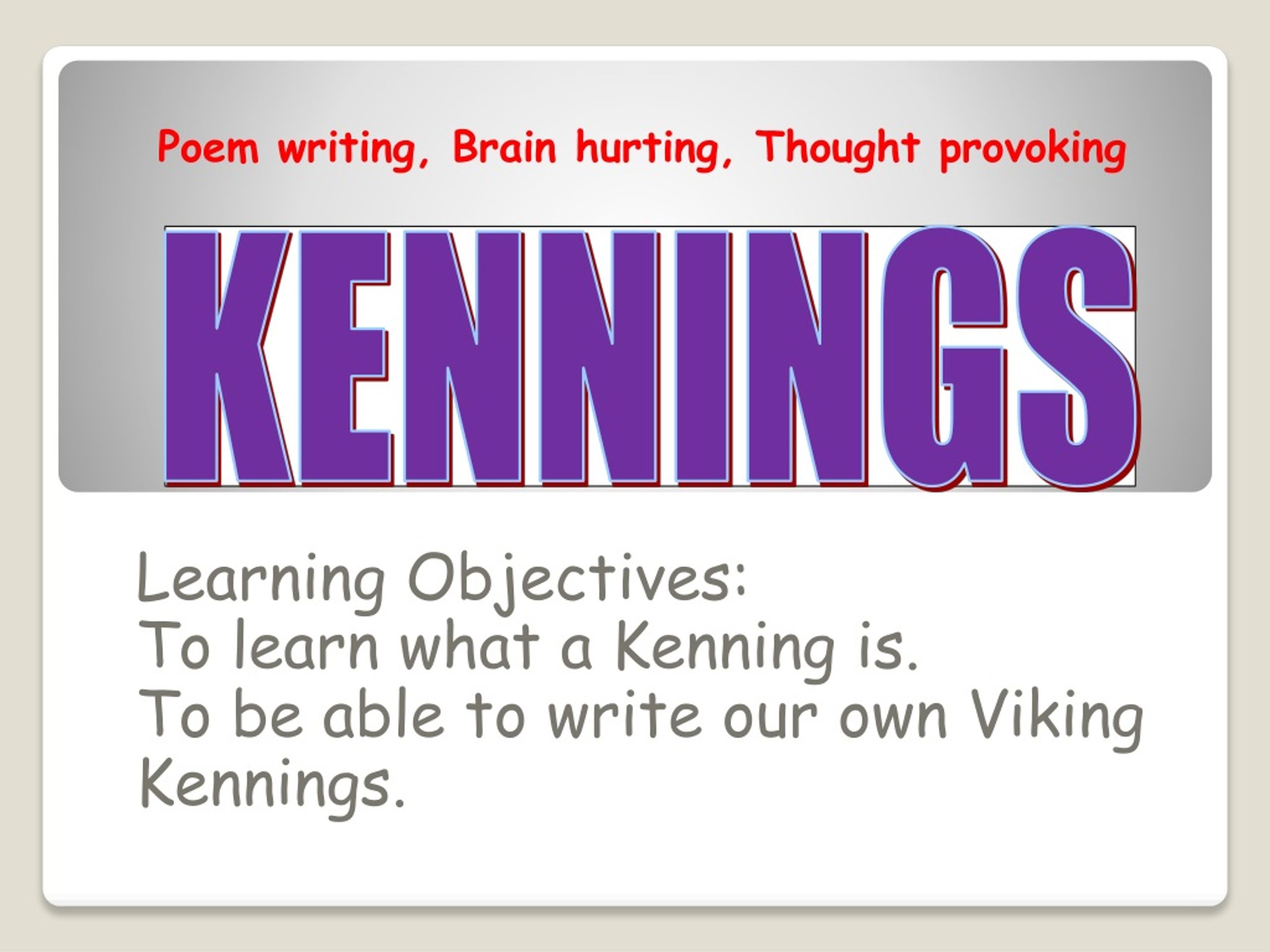 Brain writing. Kennings. Кеннинг.