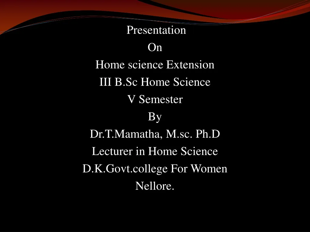 presentation on home science extension n.