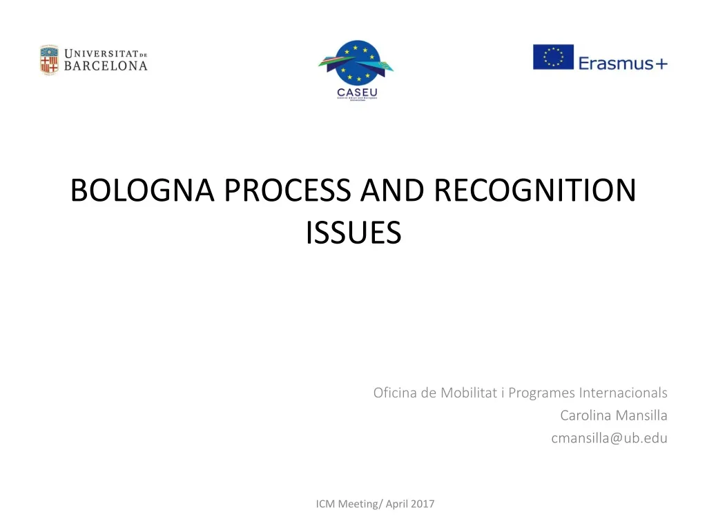 PPT BOLOGNA PROCESS AND RECOGNITION ISSUES PowerPoint Presentation, free download ID980095