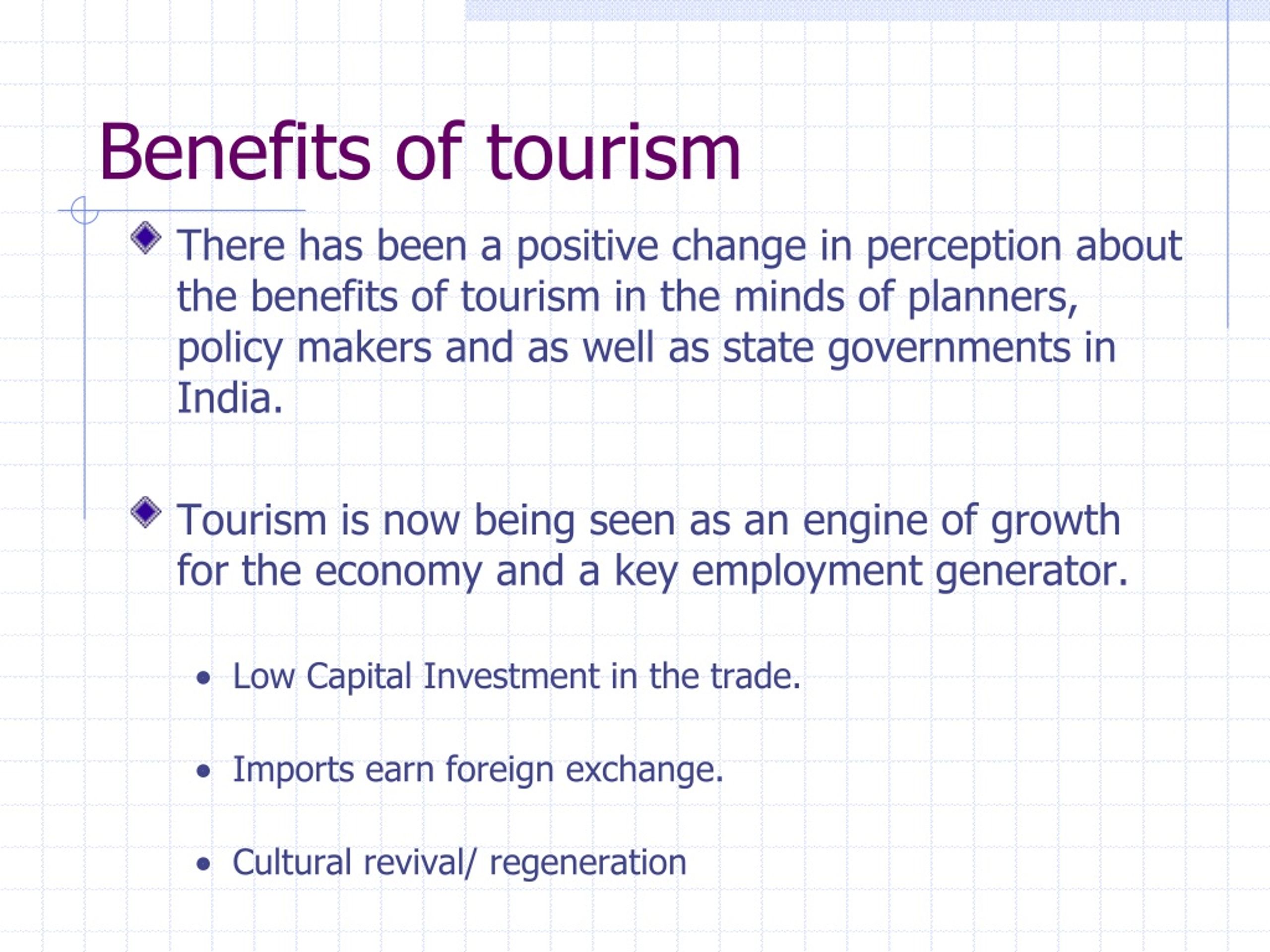 advantage of tourism in