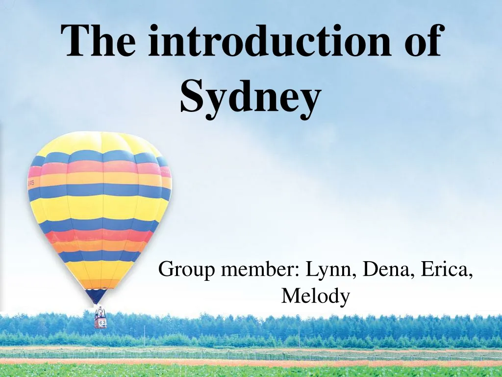 the introduction of sydney n.