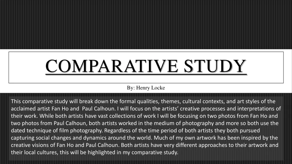 define comparative study essay