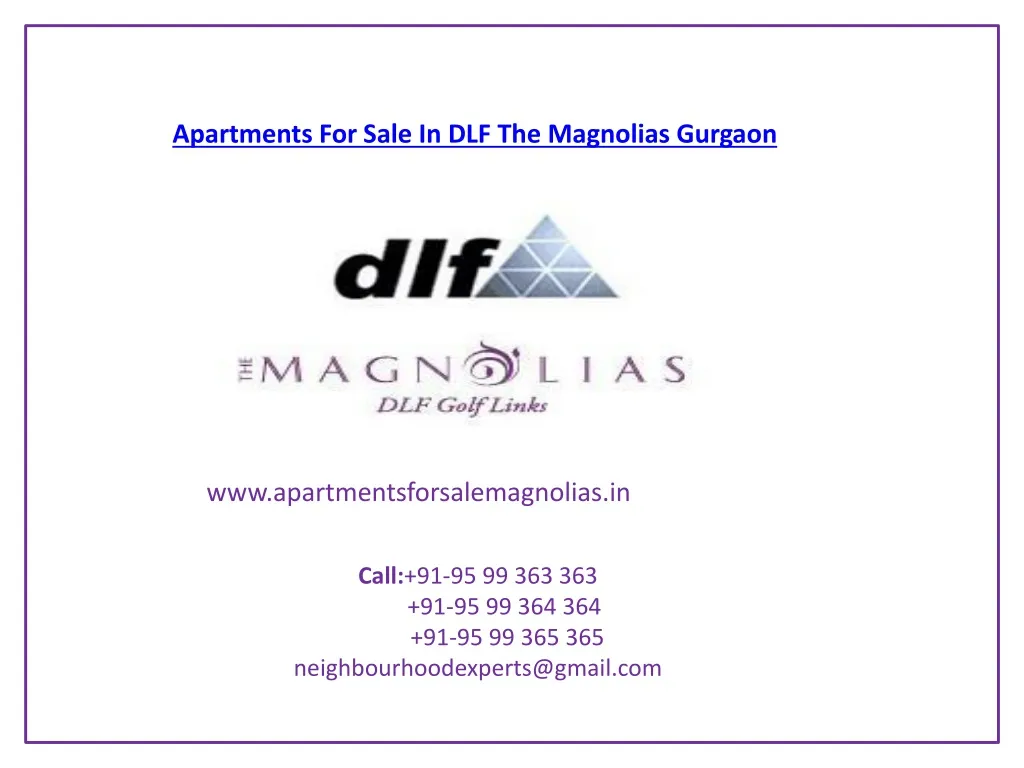 apartments for sale in dlf the magnolias gurgaon n.