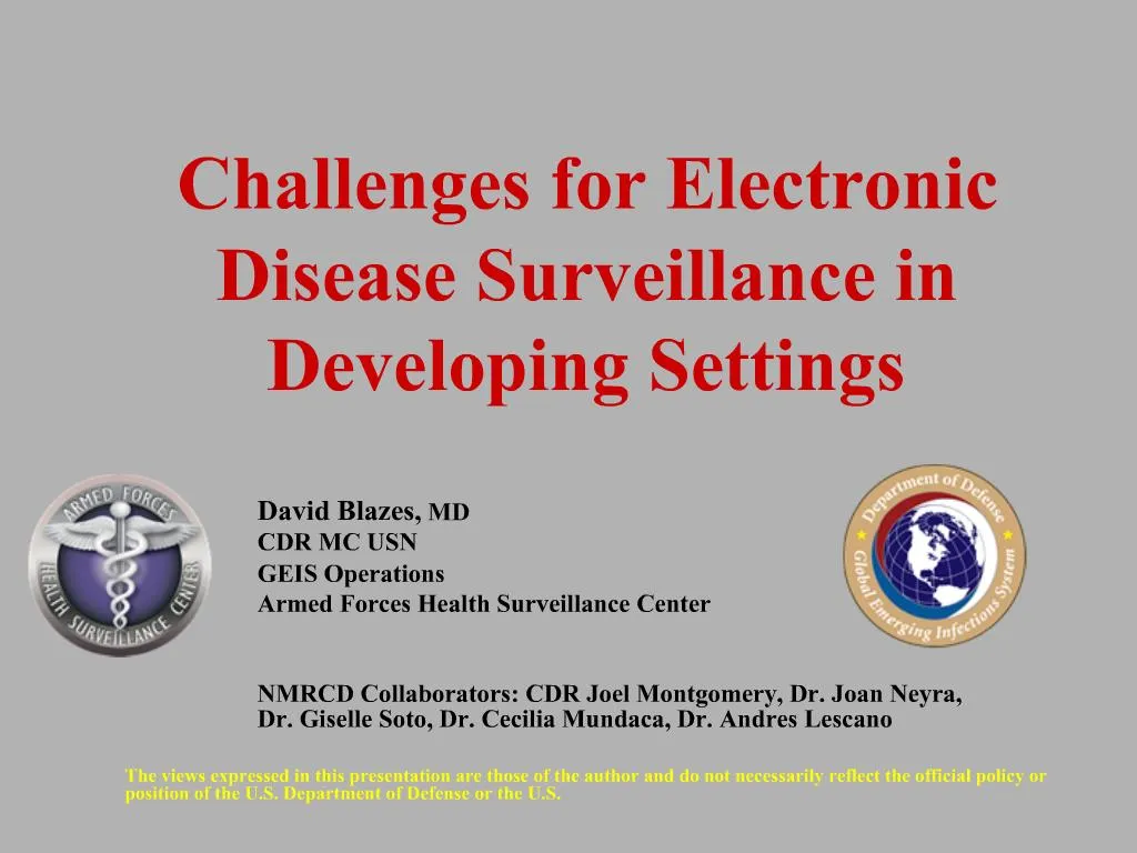 PPT Challenges For Electronic Disease Surveillance In Developing 