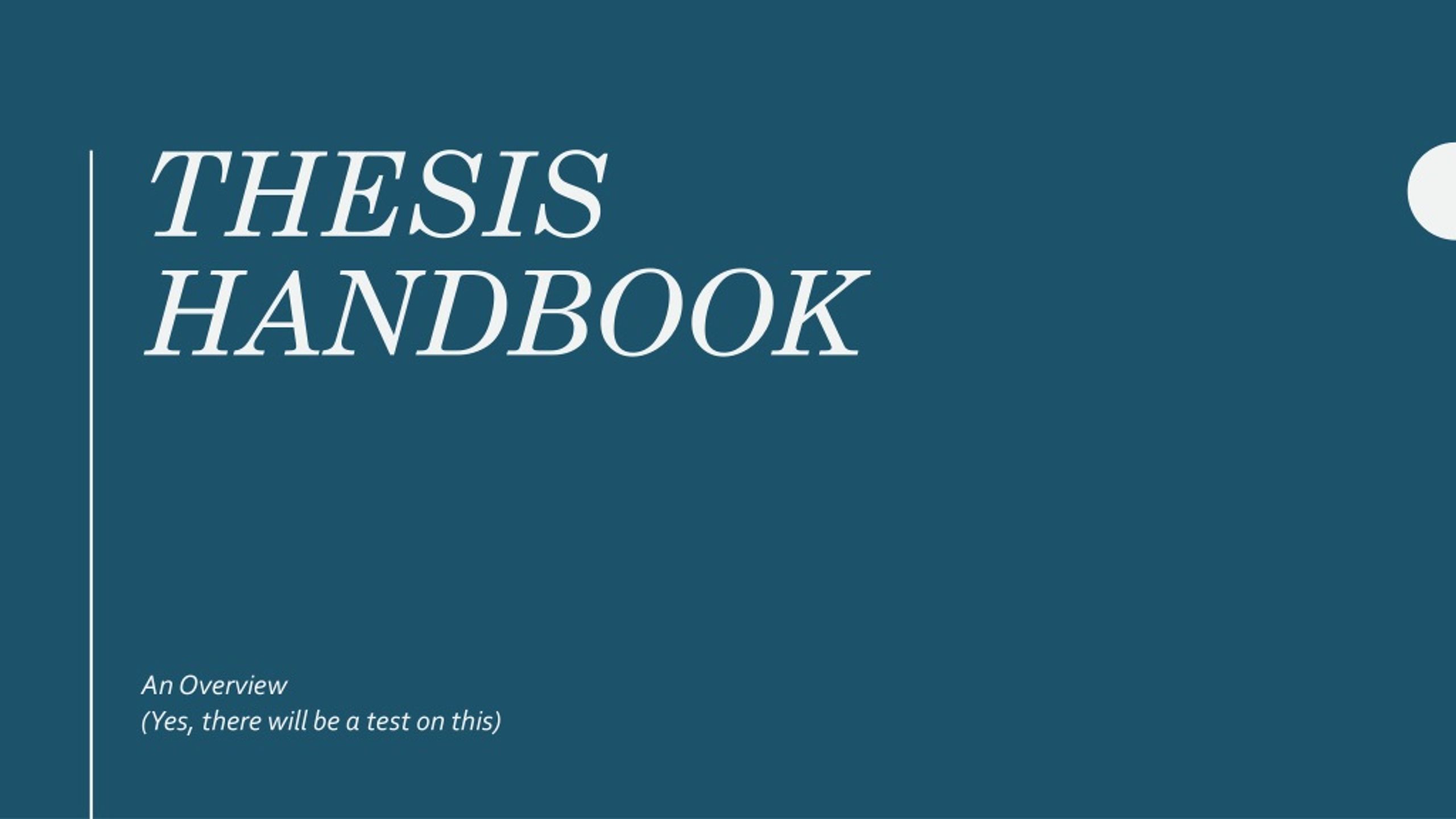 master's thesis handbook