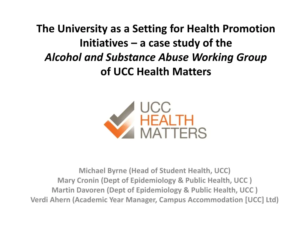 phd health promotion ucc
