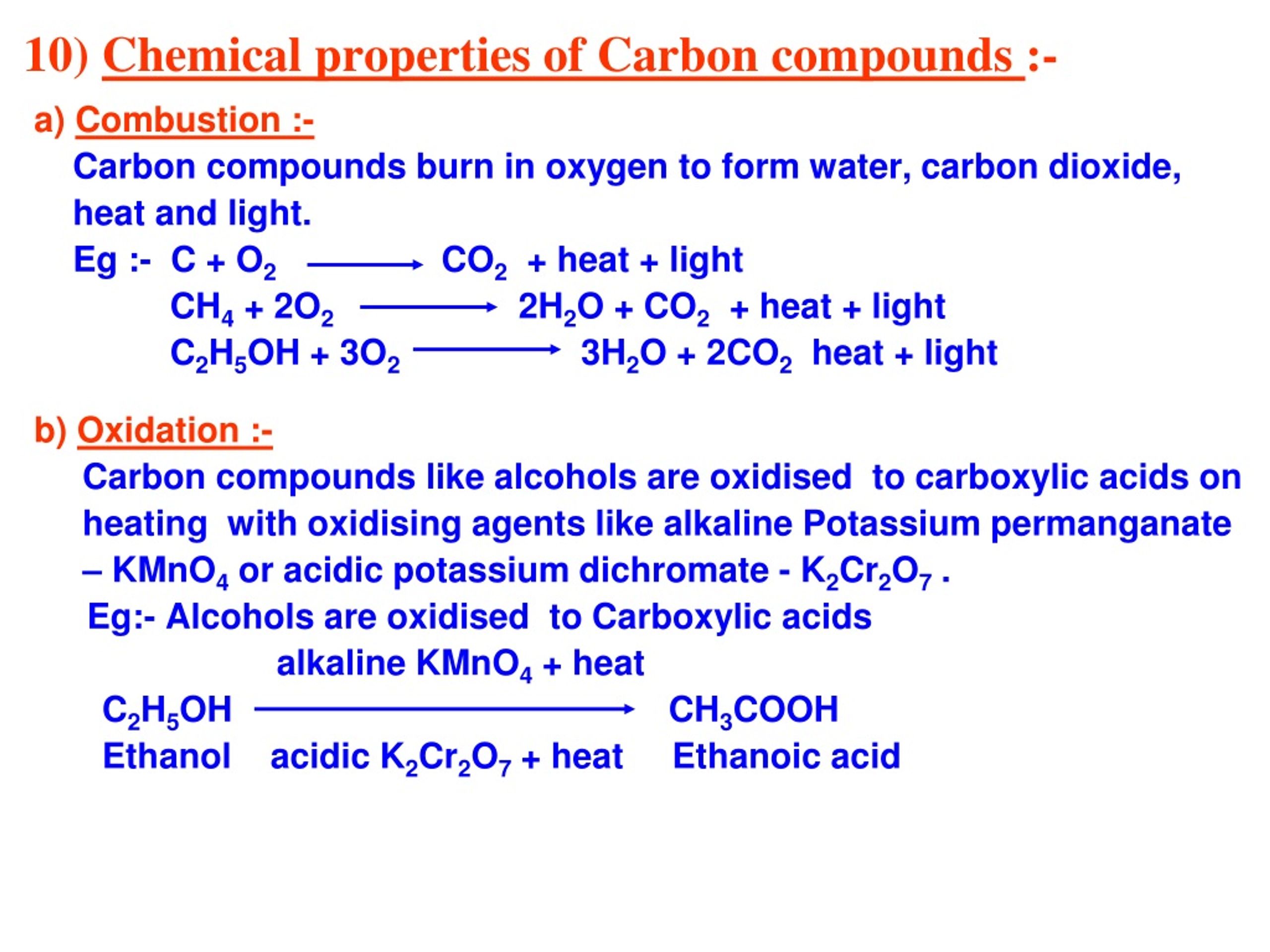 Chemical properties. Carbon Compounds. Carbon properties. Carbon Compound naming. Chemical properties of Silver.