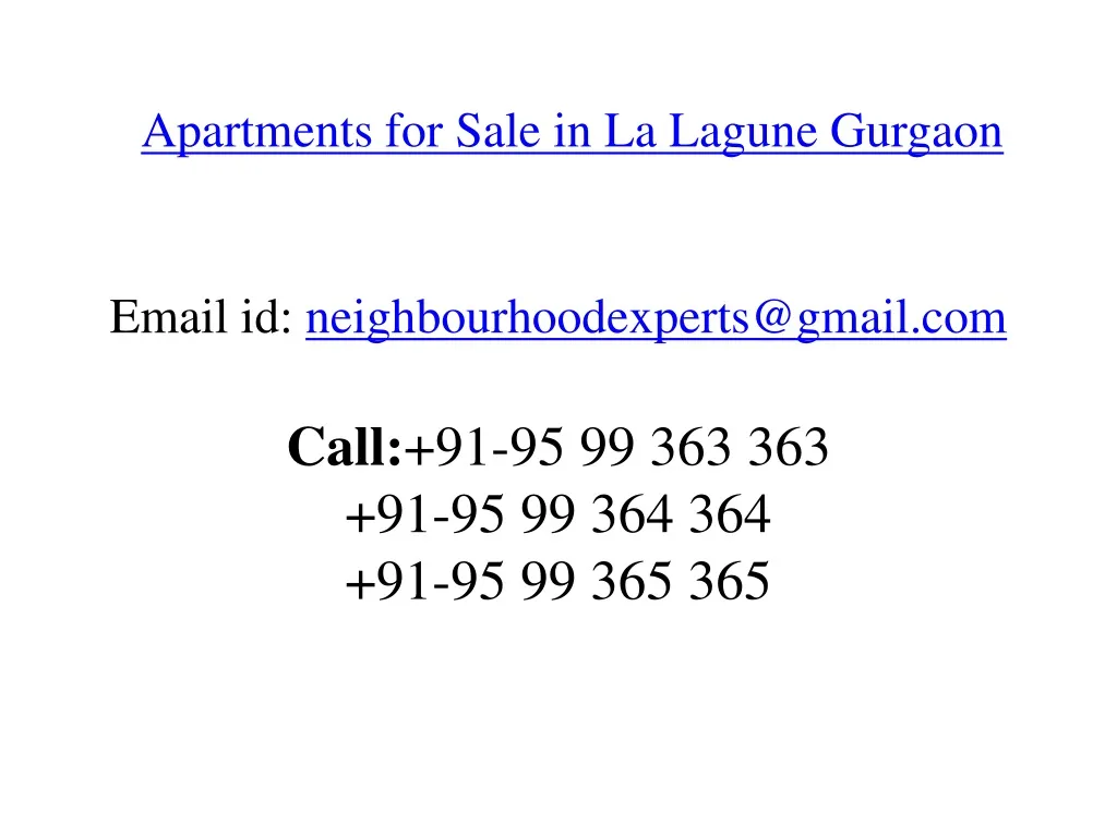 apartments for sale in la lagune gurgaon n.